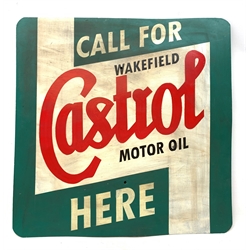  A metal hand painted Castrol advertising sign, 55cm x 55cm.   