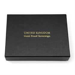 Queen Elizabeth II 2002 gold proof full sovereign coin, cased with certificate