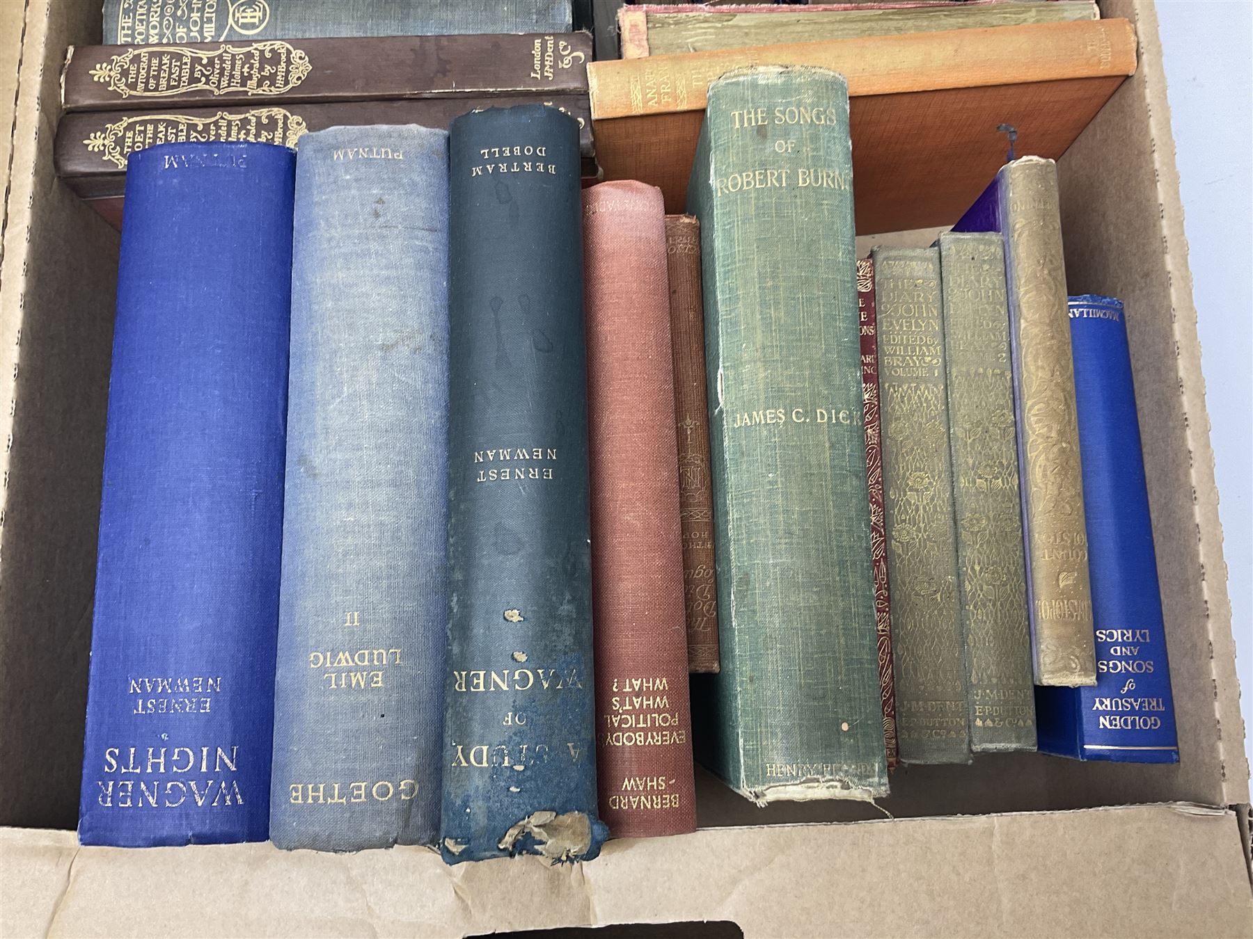 Large collection books, to include The Grapes of Wrath, John Steinbeck, Nine volumes Thomas Hardy, Pan, Knut Hamwsum etc, in five boxes   