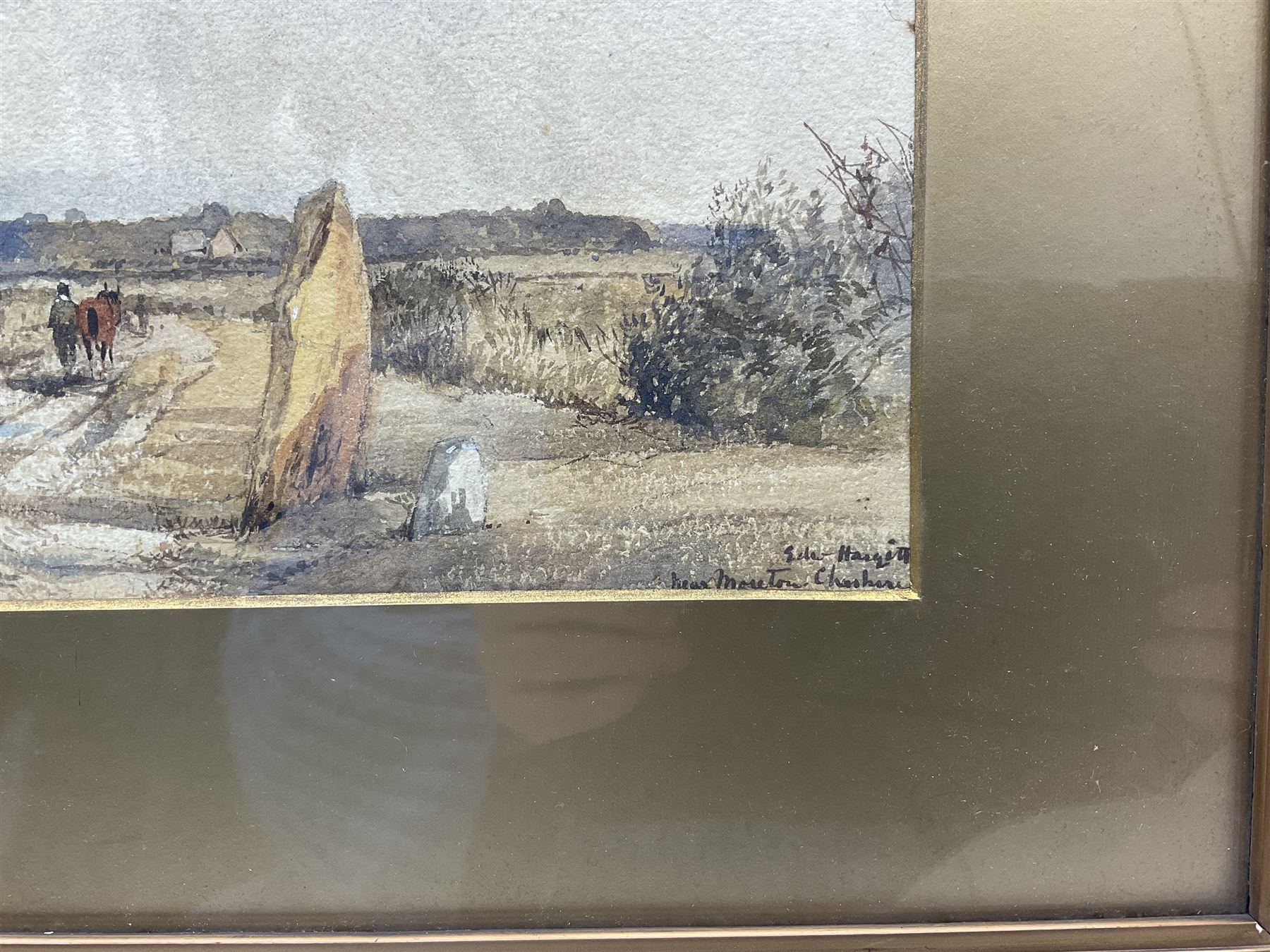 Edward Hargitt (Scottish 1835-1895): 'Near Moreton - Cheshire', watercolour signed and titled 18cm x 34cm 