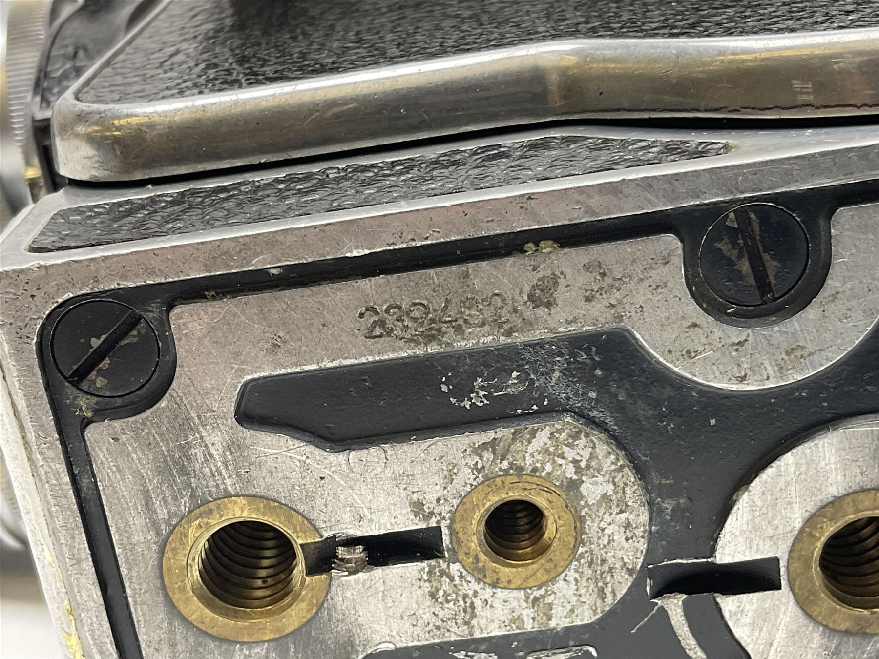 Paillard Bolex H16 RX5 cine camera body with turret for interchangeable lenses, serial no. 232492, with 'Switar H16RX 50mm f1.4' lens, serial no. 667880, 'Switar H16RX 25mm f1.4' lens, serial no.675510, 'Switar H16RX 16mm f1.8' lens, serial no. 884046 and RX fader, in fitted leather carrying case