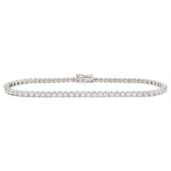 18ct white gold round brilliant cut diamond bracelet, stamped 750, total diamond weight approx 3.00 carat