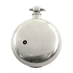 Victorian silver pair cased verge fusee pocket watch by J W Adcock, East Dereham, No. 98132, round pillars,  pierced and engraved balance cock decorated with a mask, enamel polychrome dial depicting a ploughing scene, Roman and Arabic numerals, case by Henry William Griffin, London 1864