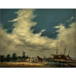 Barbara Gudrun Sibbons (German 1925-): Dutch Estuary Scene, oil on canvas signed 39cm x 49cm