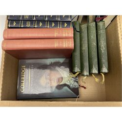 Quantity of early 20th century and later books to include leather and cloth bound examples, to include examples published by J.M Dent & Co, W.M Thackeray, Collins, Poems by Tennyson, etc, many with gilt detailing, in two boxes
