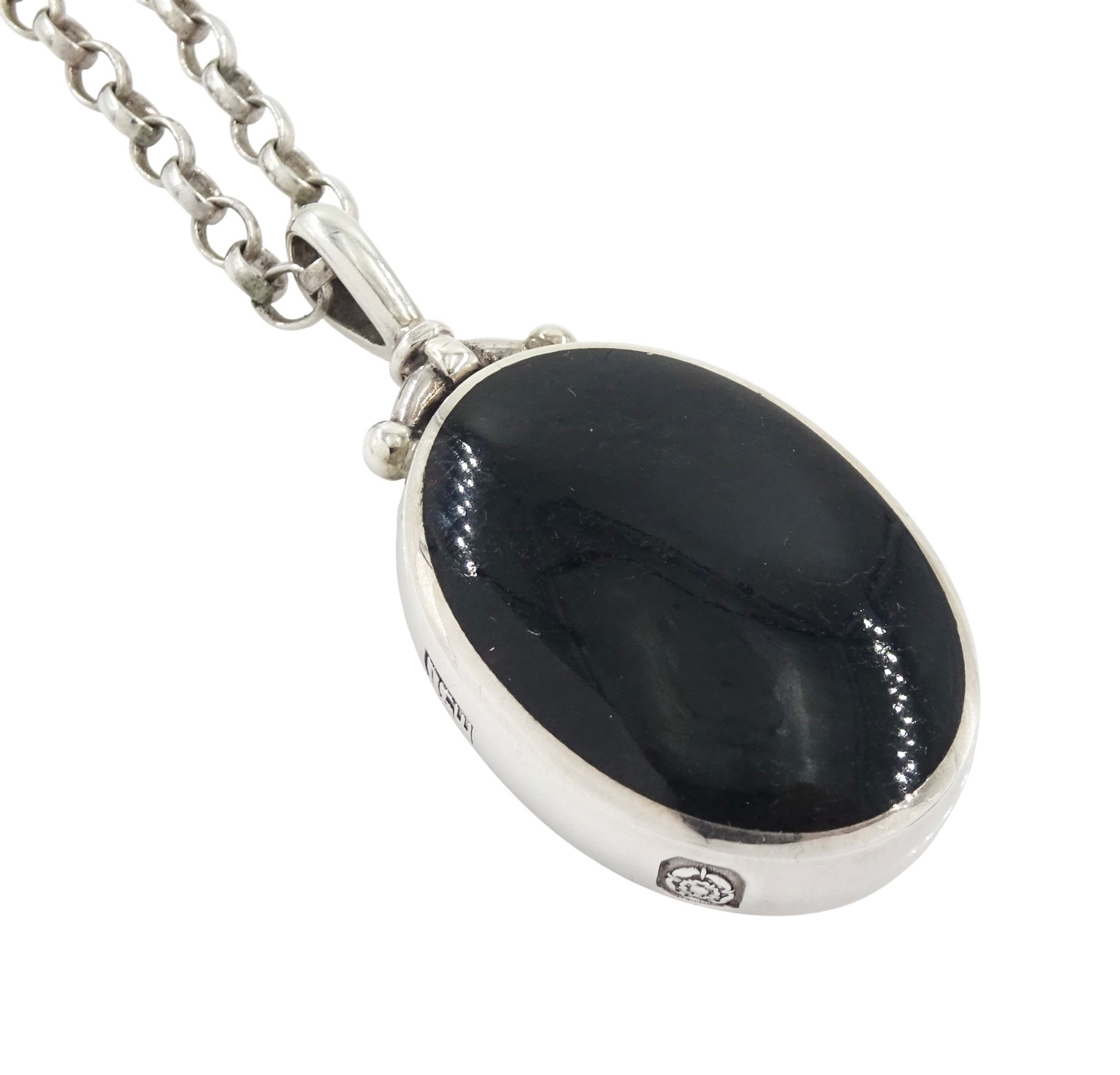 Silver blue john double sided pendant by David Scott Walker