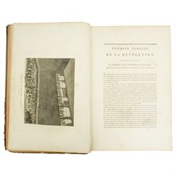 'Tableaux de la Revolution Francoise ' with forty engraved plates out of forty eight, published M Briffault de la Charprais and Madame L'Esclapart, folio, boards and calf spine
