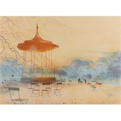 Derek Mynott (British 1926-1994): Bandstand in Autumn, limited edition print signed and nu...