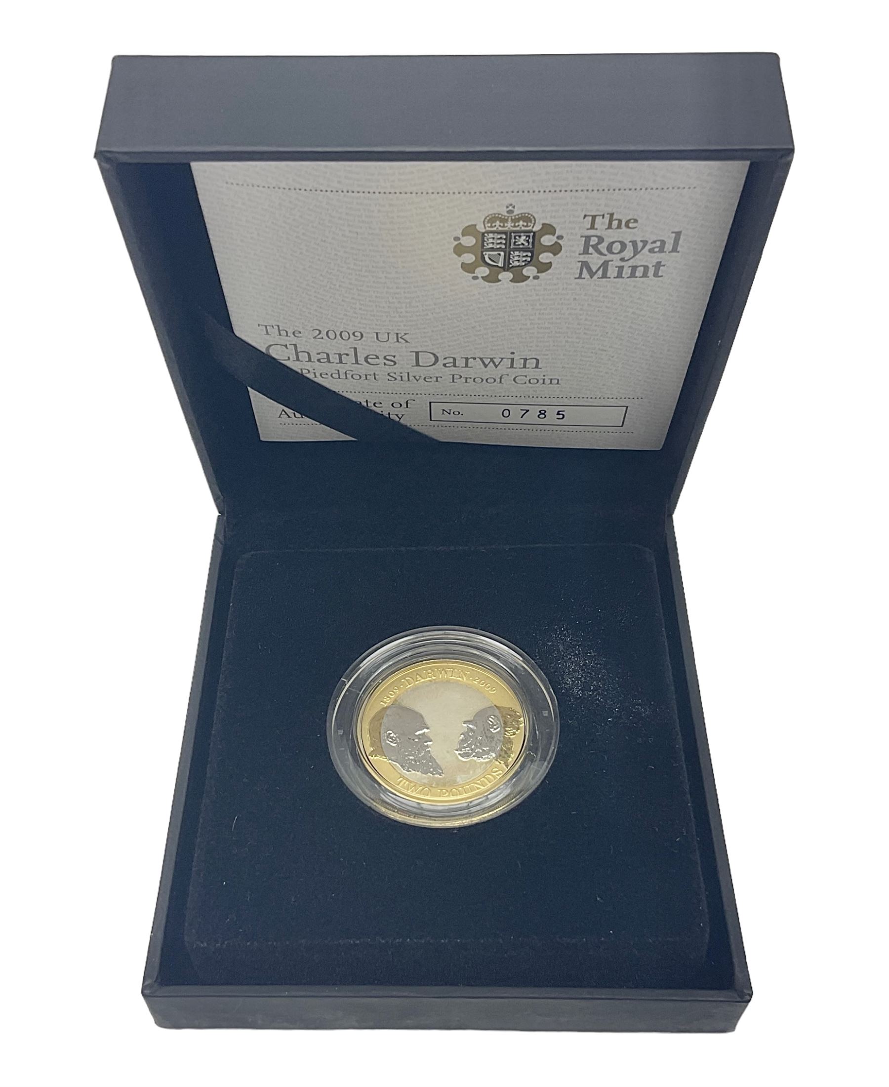 The Royal Mint United Kingdom 2009 'Charles Darwin' silver proof piedfort two pound coin, cased with certificate