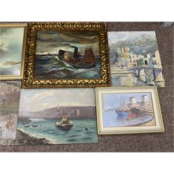 Collection of oil paintings, artists including Rudolf Helmut Sauter, Antonio Vidal Rolland, C Murray, Paul J Wintrip, WL Crispe, Ernest Hill, etc