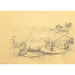 Mary Weatherill (British 1834-1913): 'East Cliff from East Terrace Whitby', pencil titled and dated July 8th /61 unsigned 23cm x 33cm