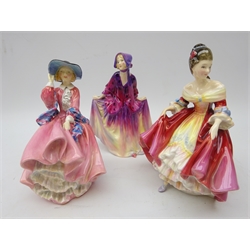Three Royal Doulton figures 'Sweet Anne', 'Top O' The Hill' and 'Southern Belle' (3)