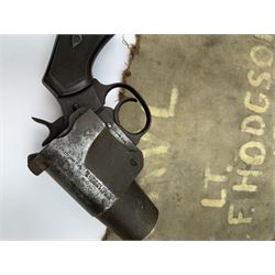 REGISTERED FIREARMS DEALERS ONLY - WWI Webley & Scott Model 2 Mark 1 1 1.5 inch flare/ signal pistol with chequered grip with original cover