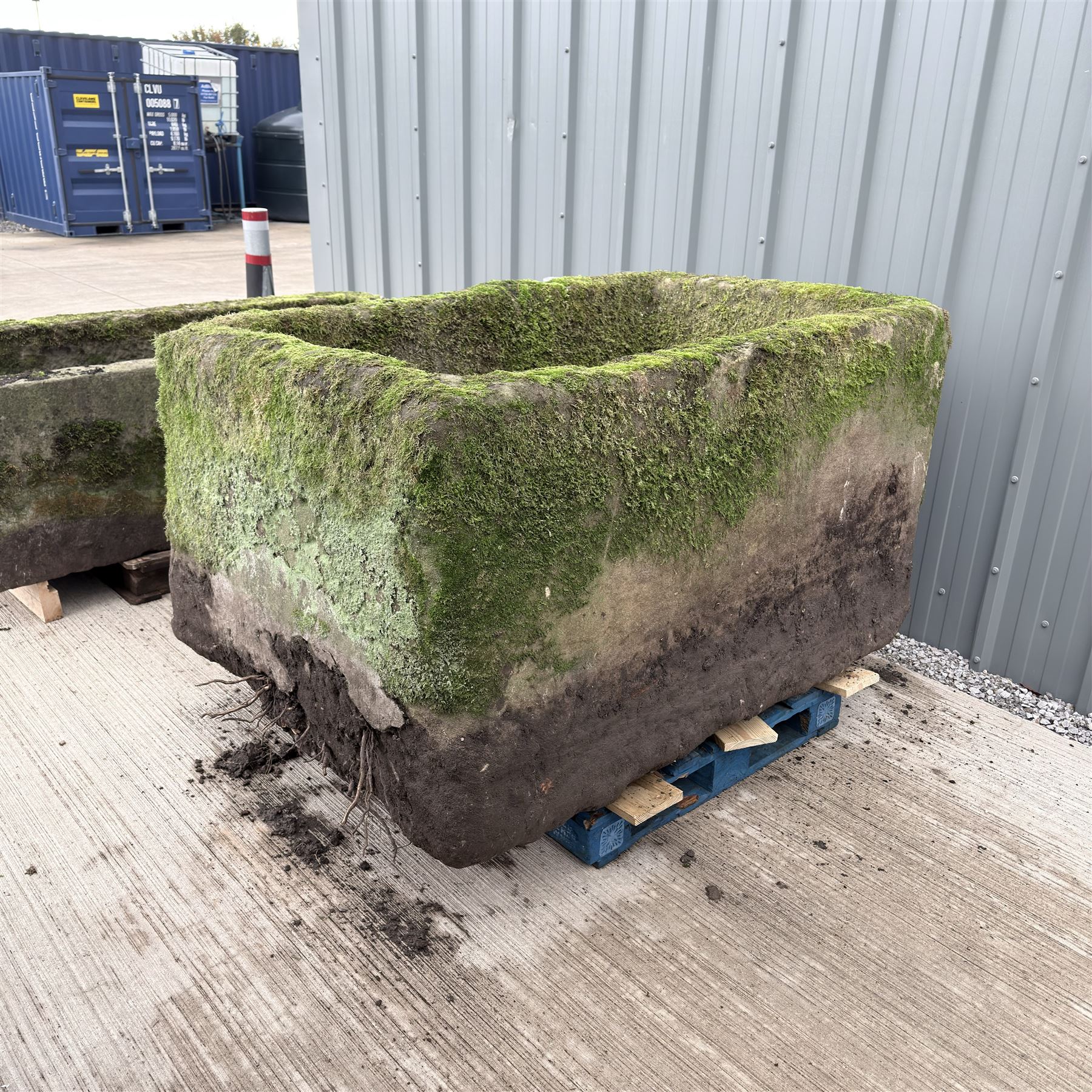 Large 18th century rectangular stone trough