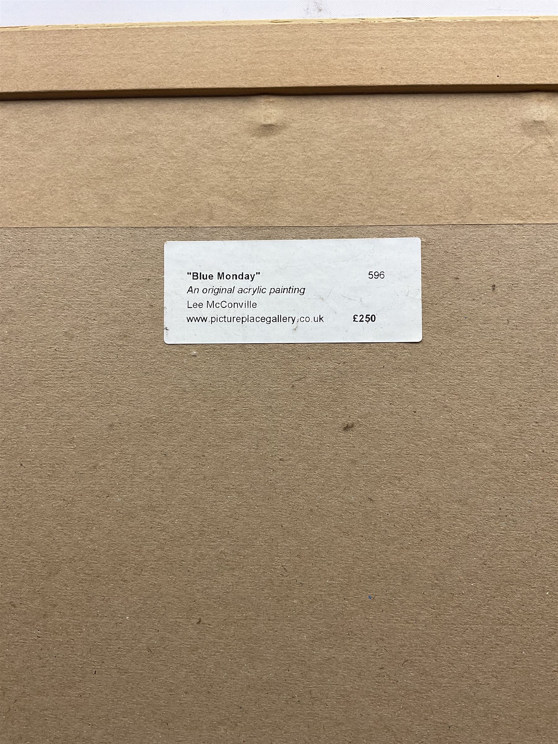 Lee McConville (British 1954-): 'Blue Monday', acrylic on canvas signed, titled verso 48cm x 38cm 