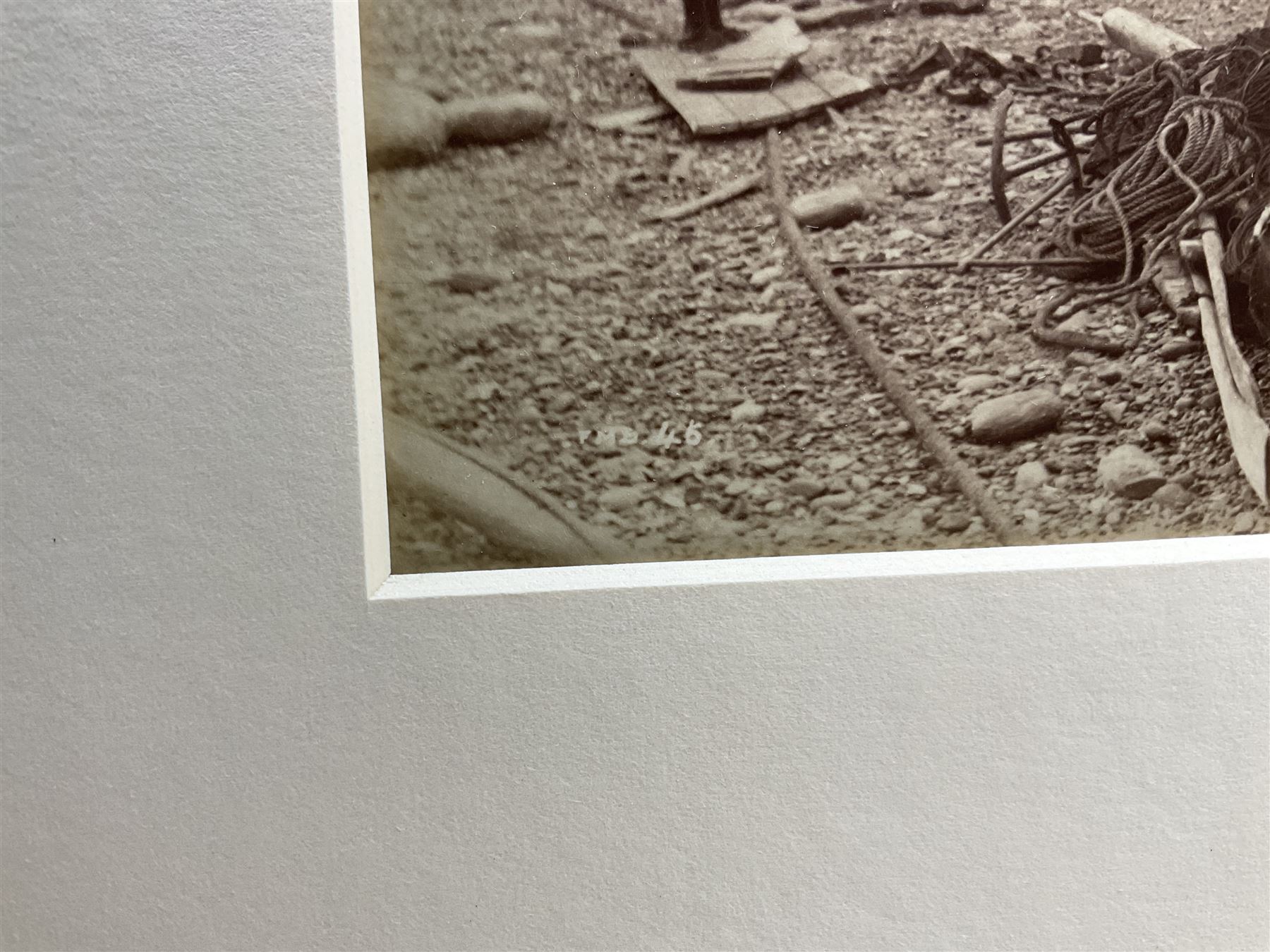 Frank Meadow Sutcliffe (British 1853-1941): Cleaning the Boat, albumen print c.1882 initialled and numbered 46 in the negative 15cm x 20cm (mounted)
Provenance: Witkin Gallery, New York; Sotheby's 25th April 1990 Lot 17; the Graham Nash Collection