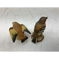 Three Sylvia Smith models of Old English Sheepdogs, Royal Orleans Pink Panther lidded box, two Crummels boxes and two Royal Worcester bird figures