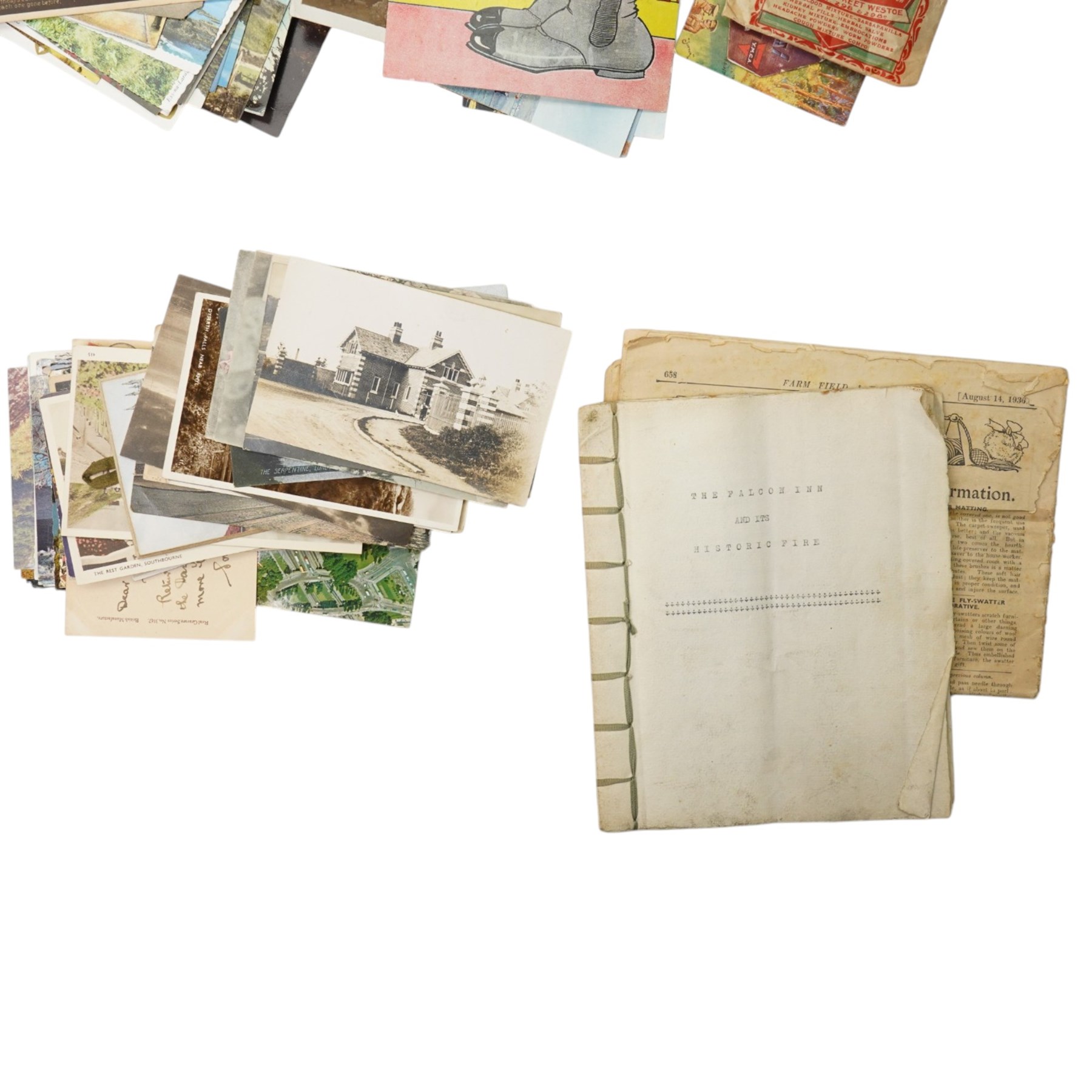Family collection of 20th century post and greetings cards including a number of Kirkbymoorside, Farndale and other local views and occasions circa 1930s, 1930s birthday cards etc