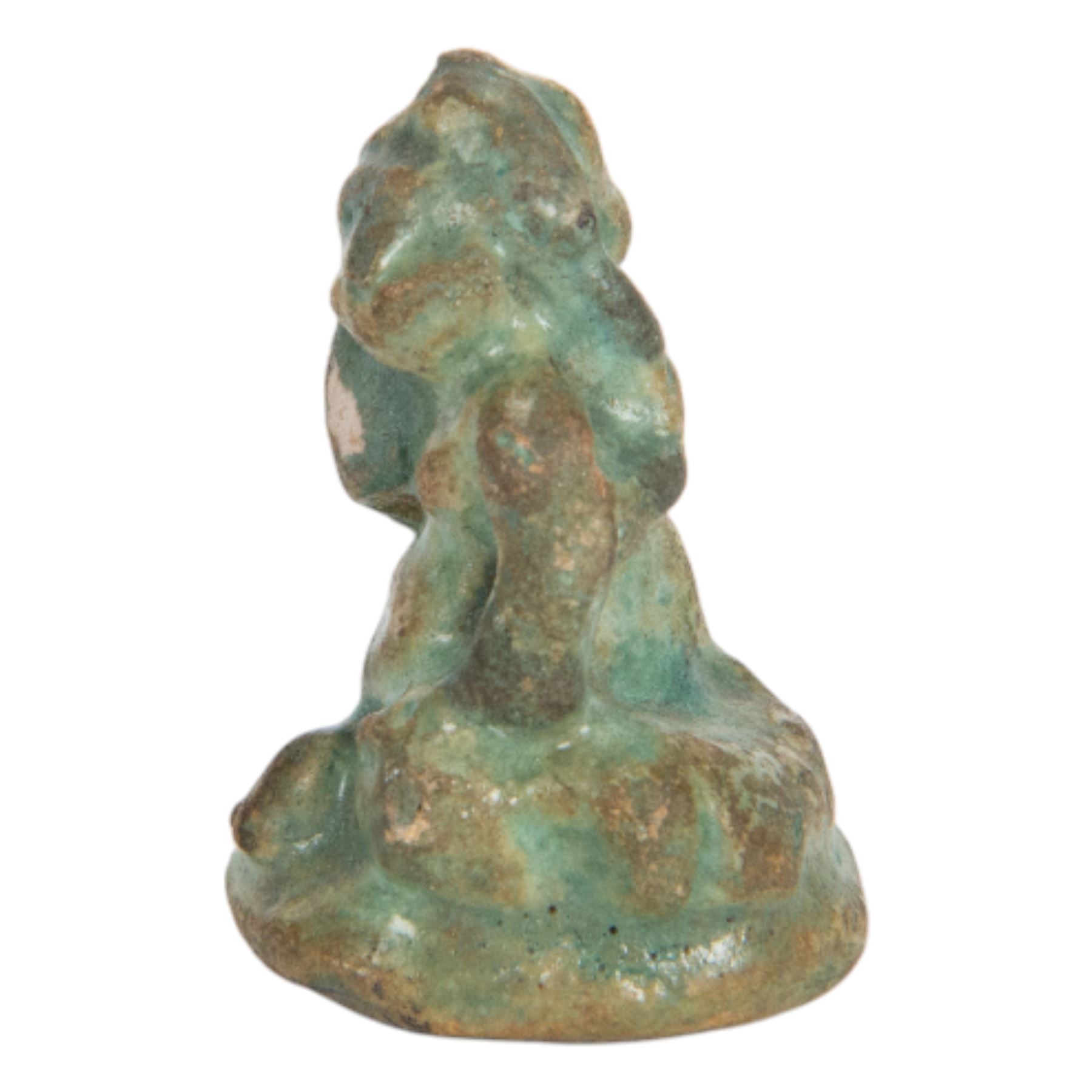 Egyptian blue Faience Ushabti figure of Isis, circa 600 BC, H4cm