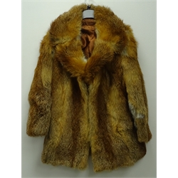  Fox fur three quarter length coat with acetate lining   