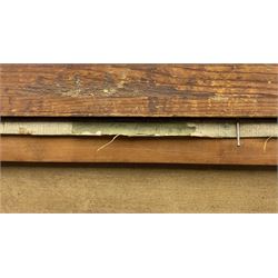 Beatrice Pauline Hewitt (British 1873-1956): Alpine Village Landscape, oil on canvas signed, artist address label verso 62cm x 75cm