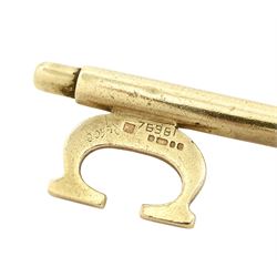 Cartier 9ct gold key pendant, London 1978