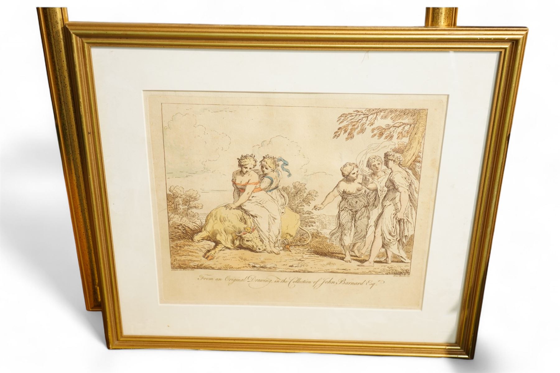 Collection of framed artworks, including a watercolour by  Lance Cattermole (British 1898-1992): View of the Victoria Memorial and the gates of Buckingham Palace; Five etchings, one watercolour, one portrait. 