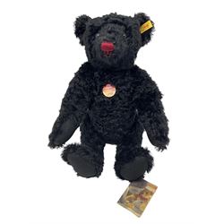 Steiff Classic Teddy Bear in black mohair with working growler mechanism and red stitched detail, H42cm