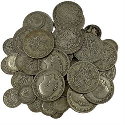 Approximately 340 grams of Great British pre 1947 silver coins, including half crowns etc