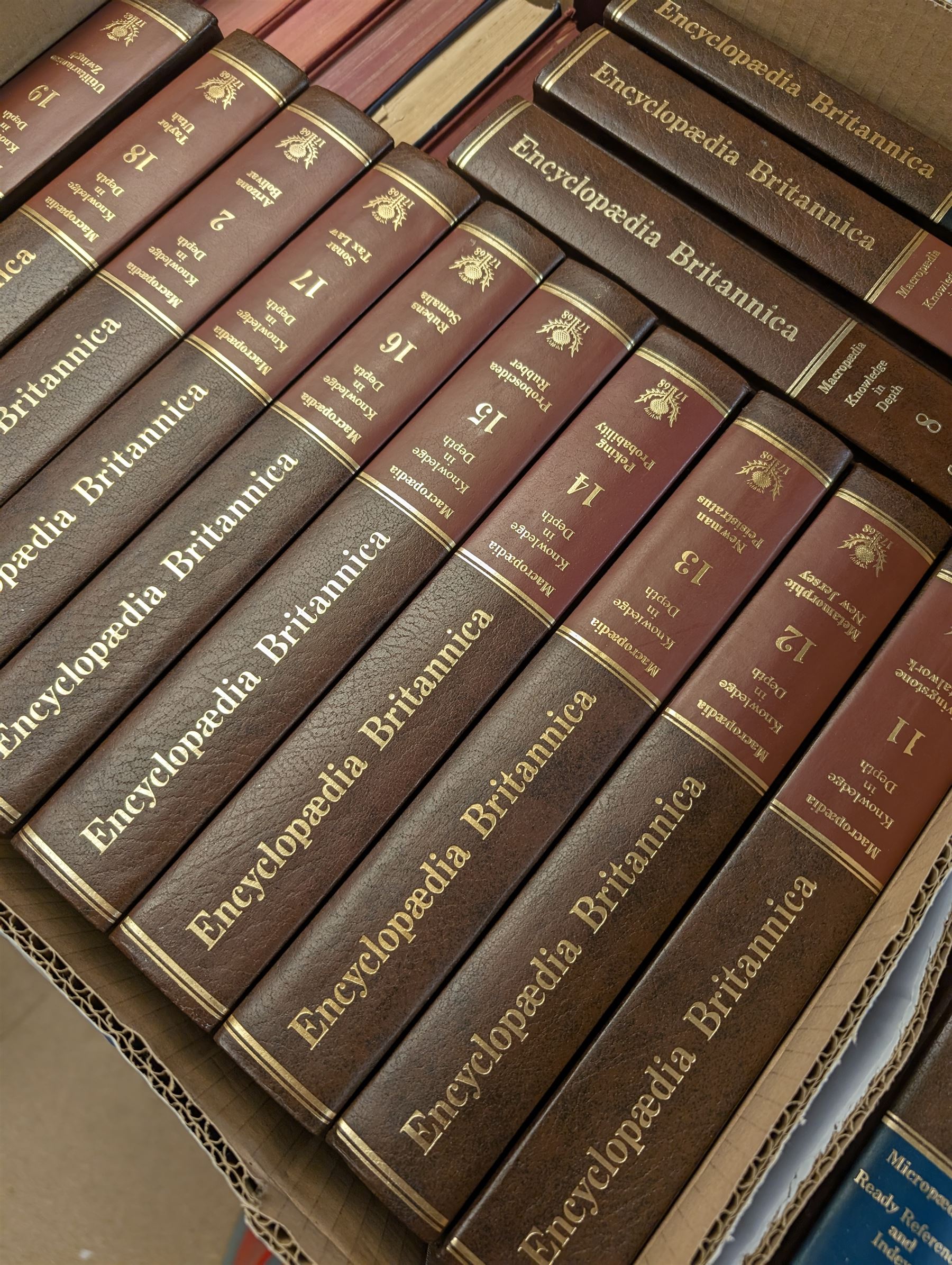 Collection of Encyclopedia Britannica together with other books 