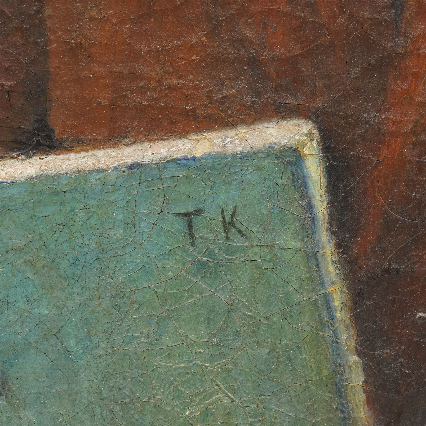 Tom Keating (British 1917-1984): Self Portrait as Samuel Palmer, oil on canvas signed with initials 75cm x 60cm