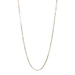 9ct rose gold box link chain necklace, Sheffield import mark 1981