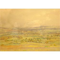 Fred Lawson (British 1888-1968): 'Looking towards Swaledale over the Moors', watercolour signed 26cm x 36cm
