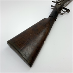 19th century H. Akrill of Beverley 12-bore side-by-side double barrel hammer shotgun with patent action, walnut stock with 73cm barrels inscribed 'H. Akrill Late Successor to E. Akrill Market Place Beverley', No.875,  L115cm overall SHOTGUN CERTIFICATE REQUIRED