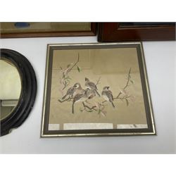 Shove ha'penny board, together with a maritime diorama, small oval mirror, rugs etc