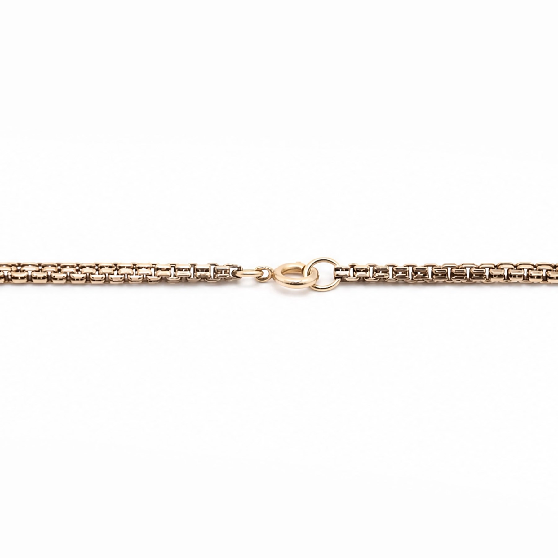 9ct rose gold fancy box link chain necklace