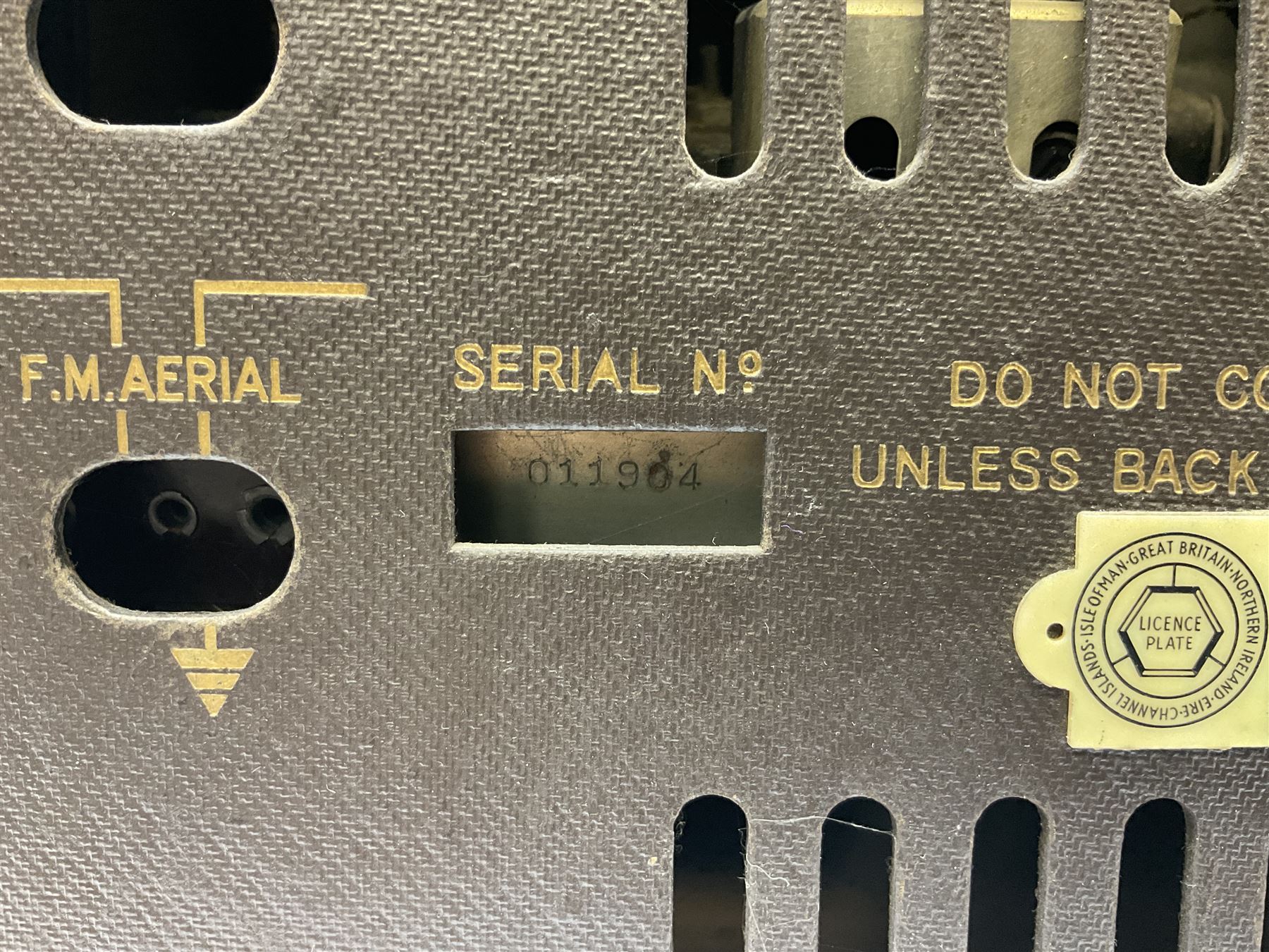 1955 Pye Fenman II valve radio in walnut veneered case, W58cm, together with a 1950s McMichael Type 854 valve radio with Bakelite knobs, W47cm H39cm D24cm, and 1957 Ekco Type A320 radio in dark walnut veneered case (3)