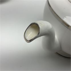 Royal Worcester Beaufort tea service, comprising teapot, milk jug, open saucier, eleven teacups, twelve saucers, eight dessert plates and one cake plate