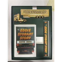 Corgi - three limited edition Eddie Stobart sets - 76901 30th Anniversary 1970-2000; boxed with delivery packaging; CC99155 Scania@Stobart; and CC86610 The Eddie Stobart Story; both boxed (3)