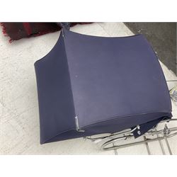 Silver Cross blue pram, with folding canopy and apron