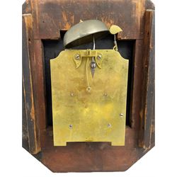 Charles Johnson of Wigan - mid-19th century twin fusee mahogany drop-dial wall clock, with an octagonal dial surround with brass inlay, carved fan ears to the glazed box with pendulum adjustment door, 12