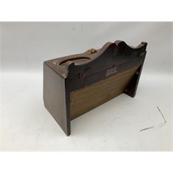 20th century Irish cigar shop display cabinet by Roger Aplin, Dublin, the box with hinged glazed front and decorative scroll top, H30.5cm