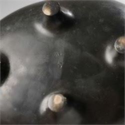 Japanese Meiji period covered vessel, the cover formed with two crabs and the surround decorated with fish, character signature to base, H12cm