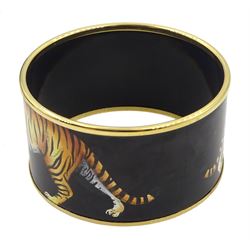 Halcyon Days enamel tiger bangle, boxed 
