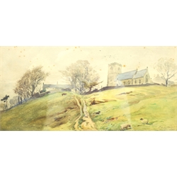 Frederick Dove Ogilvie (British 1850-1921): The Parish Church, watercolour signed and dated 1904, 17cm x 34cm