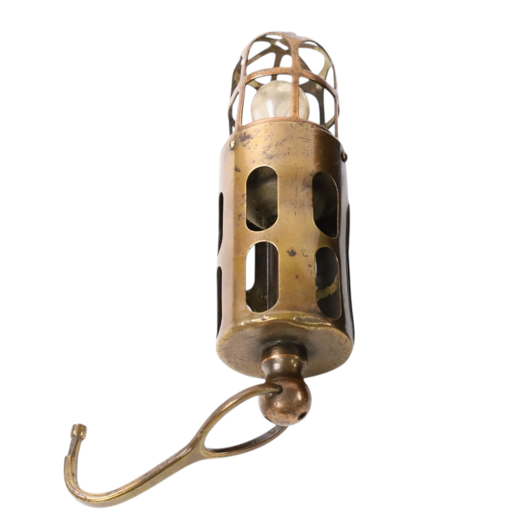 Inspection lamps and similar, including hanging brass engine inspection light, railway signal lollipop lamp, railway lantern, Sentinel paraffin heater, Ceag inspection lamp and a Crescent lamp