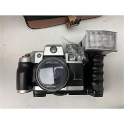 Composite figure of a Roman chariot, together with Olympia NK4040 camera, sewing machine and other collectables, in two boxes  