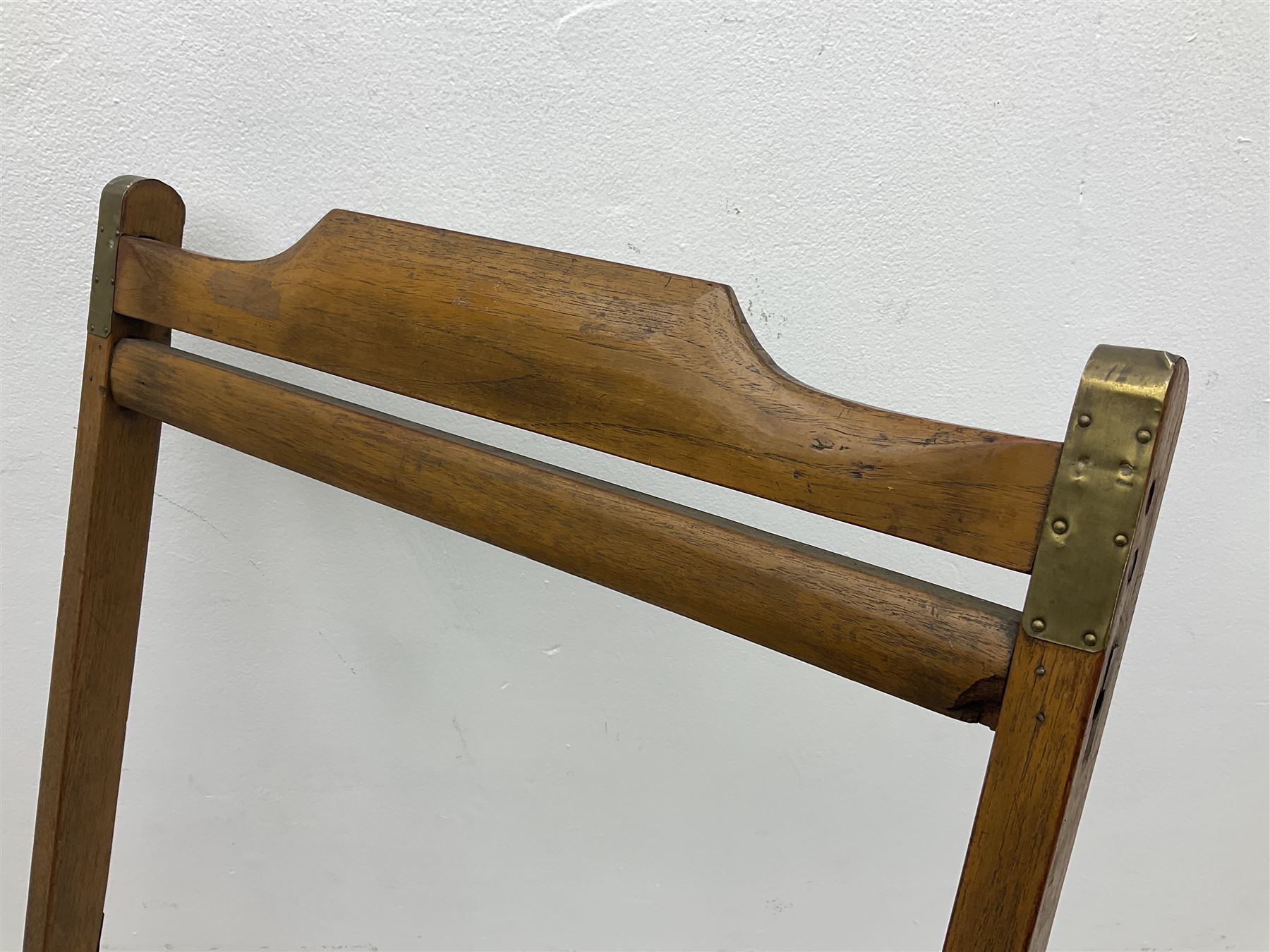 19th century folding brass mounted teak steamer chair 