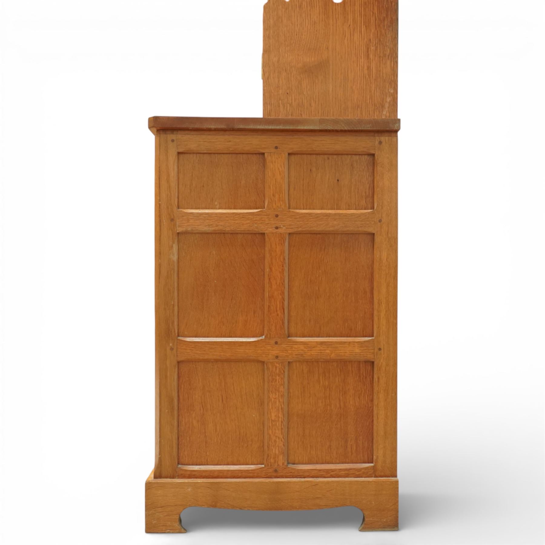 Unicornman - oak display bookcase on cupboard, Geoff Gell of Coxwold