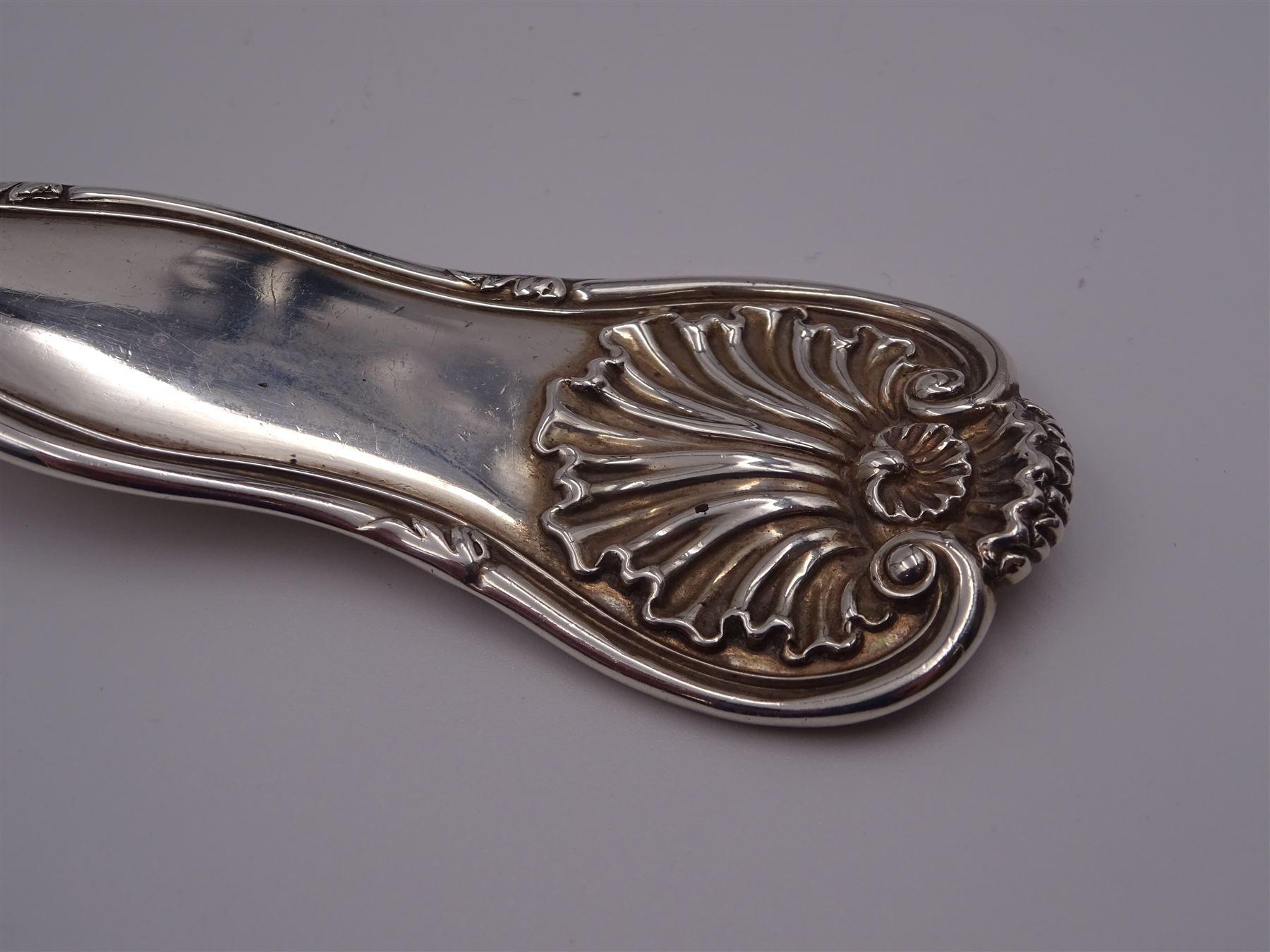 Victorian silver Kings Husk pattern sauce ladle, hallmarked William Eaton, London 1840, L33cm, approximate weight 10.39 ozt (323.4 grams)
